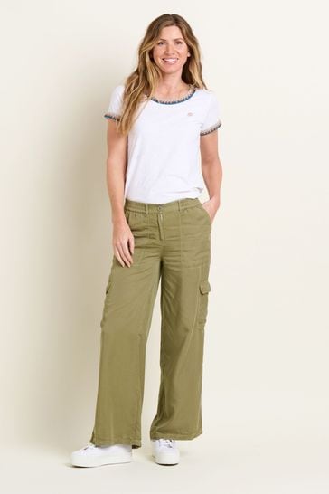 Buy Brakeburn Green Wide Leg Side Pocket Trousers from Next Bahrain