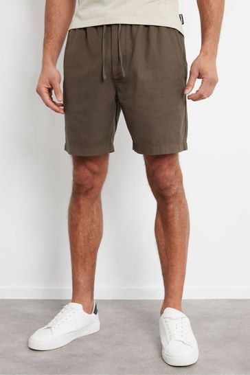 Threadbare Chocolate Cotton Lyocell Jogger Style Shorts