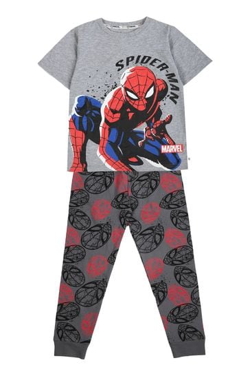 Brand Threads Grey Boys Spider-Man Pyjamas