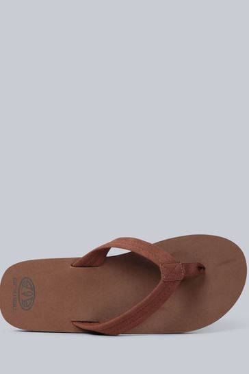 Animal Brown Mens Boardwalk Flip Flops