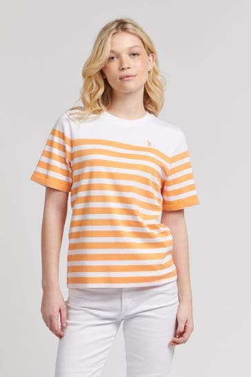U.S. Polo Assn. Womens Regular Fit Stripe T-Shirt