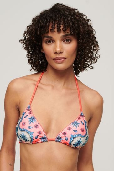 SUPERDRY Pink SUPERDRY String Triangle Bikini Top