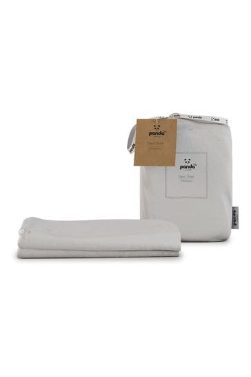 Panda London Pure White Panda Kids Bamboo Set of Two Fitted Cot Fitted Sheets