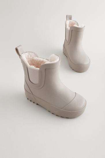 Fur lined ankle wellies hot sale
