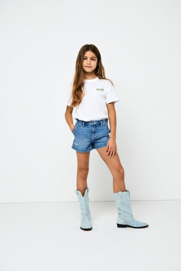 ONLY KIDS Blue High Waisted Denim Shorts