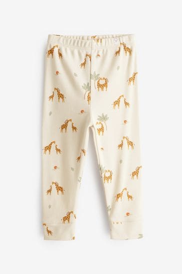 MORI Cream Organic Cotton & Bamboo Giraffe Print Leggings