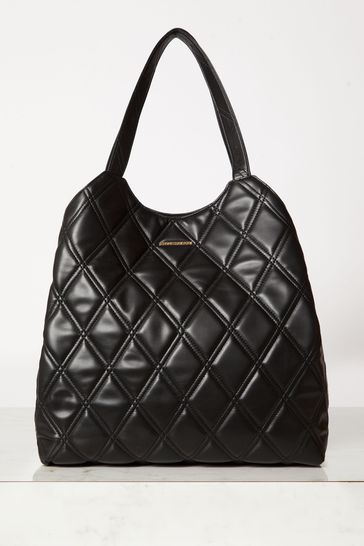 Buy Lipsy Black Faux Leather Quilted Slouch Tote Bag from Next Italy