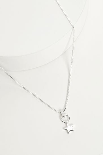 Buy Hush Silver Tone Star Pendant Necklace from Next Ireland