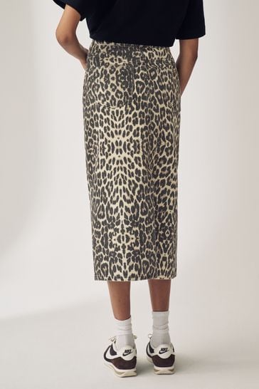 Next animal print midi skirt hot sale