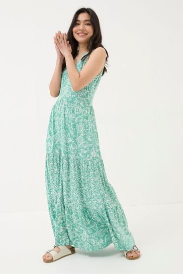 FatFace Maya Blue Paisley Jersey Maxi Dress