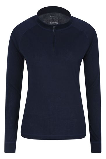 Mountain Warehouse Blue Womens Talus Zip Neck Thermal Top