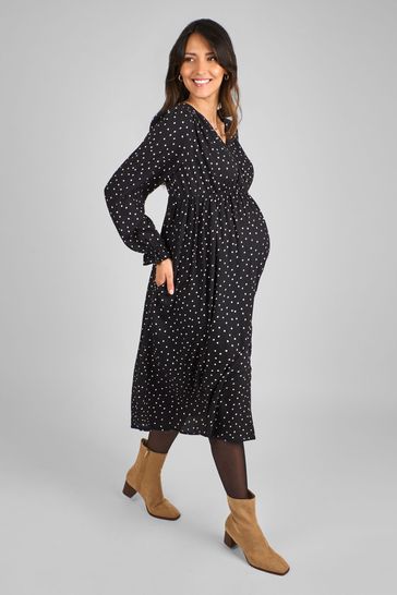 Maternity midi dress with sleeves best sale