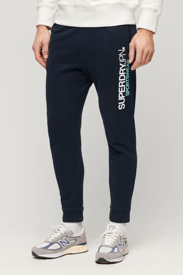 Superdry Blue Sportswear Logo Tapered Joggers