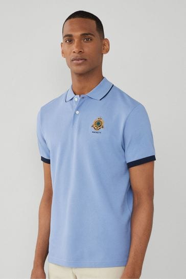 Hackett London Men Blue Short Sleeve Polo Shirt