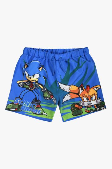 Brand Threads Blue Boys Sonic Prime Swim Shorts