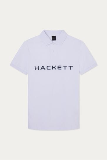 Hackett London Men Short Sleeve White Polo Shirt