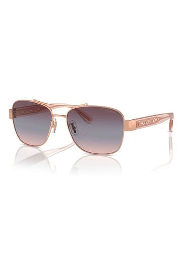 Buy COACH Pink Hc7161 Pilot Sunglasses from the Laura Ashley online shop