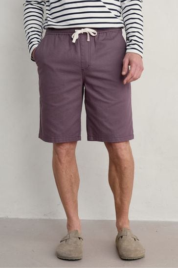 Pantalones cortos morados de piqué de algodón Lighterman para hombre de Seasalt Cornwall