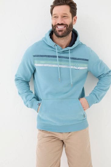 FatFace Blue Brooke Stripe Overhead Hoodie