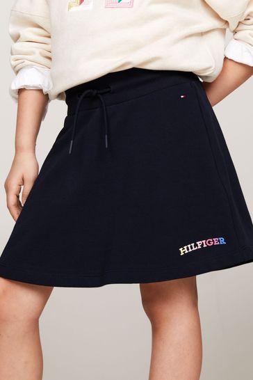 Tommy Hilfiger Blue Monotype Skirt