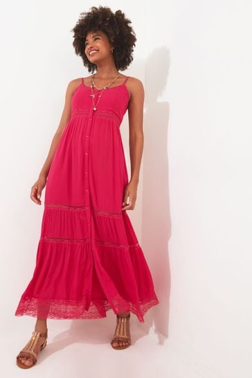 Buy Joe Browns Vibrant Tiered Strappy Button Through Maxi Sundress from Next Bahrain