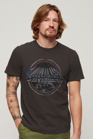 Superdry Grey Rock Graphic Band T-Shirt