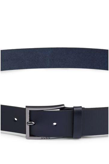 Buy HUGO Leather Belt With Red Stitching and Branded Buckle from Next Bahrain