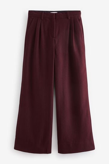Maroon wide leg trousers deals