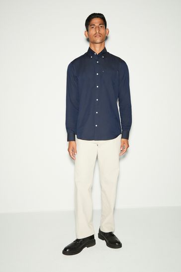 Buy Navy Blue Regular Fit Easy Iron Button Down Oxford Shirt from Next Canada