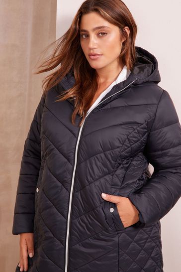 Mid length quilted jacket cheap