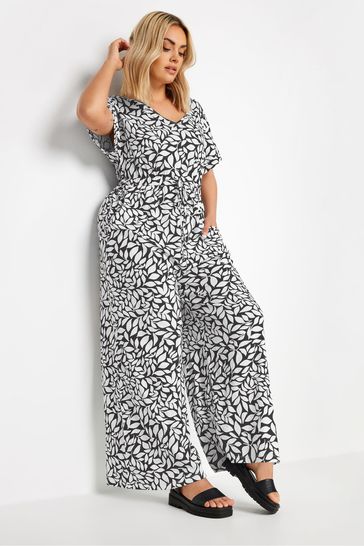 Buy Yours Curve Cream Leaf Drawcord 100 Cotton Jumpsuit from Next Bahrain