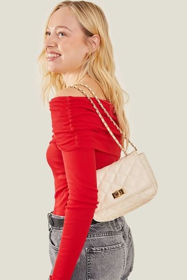 Accessorize Cream Quilted Cross-Body Bag