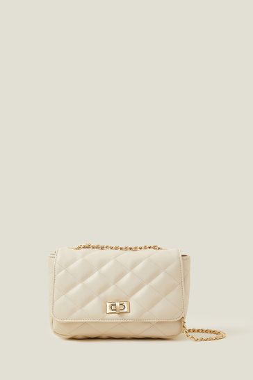 Buy Accessorize Cream Quilted Cross Body Bag from Next Bahrain