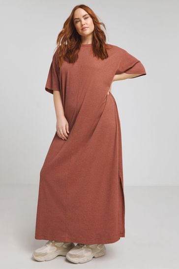 Buy Simply Be Soft Rib Maxi T Shirt Dress from Next Bahrain