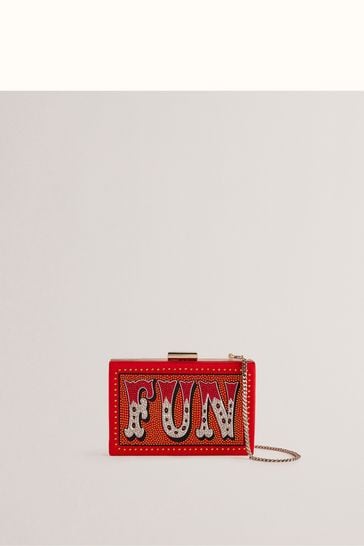 Ted Baker Red Funia Clutch Bag
