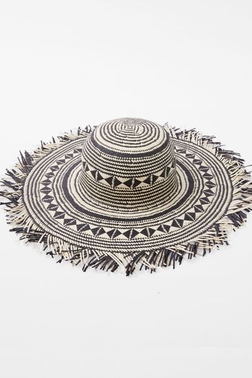 French Connection Straw Beach Hat