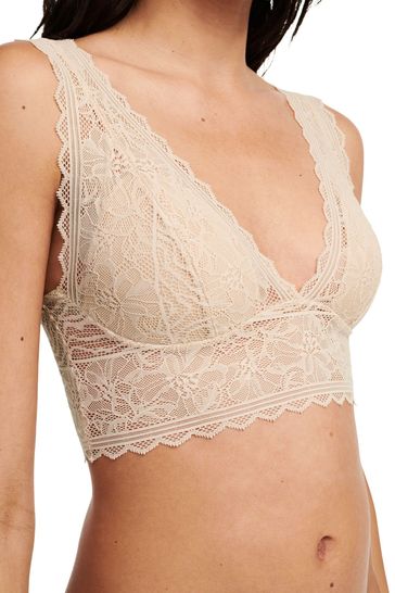 Buy Chantelle Floral Touch Soft Feel Lace Padded Nude Bralette from Next  Australia