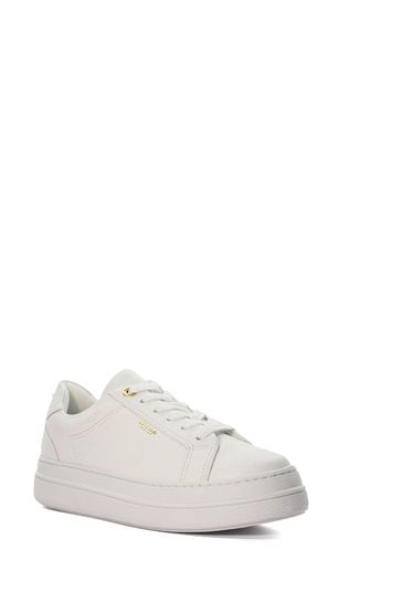 Dune London White Eastern Branded Chunky Cup Sole Trainers