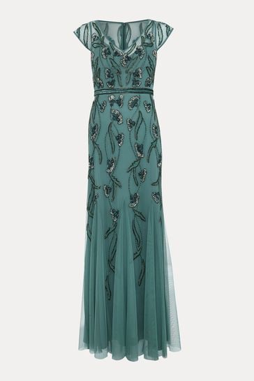 Phase Eight Green Evonne Beaded Maxi Dress