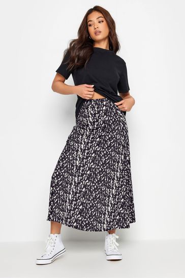 PixieGirl Petite Black Abstract Spot Print Maxi Skirt