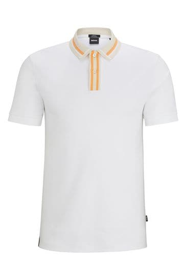 Buy BOSS Slim Fit Contrast Collar 100 Cotton Polo Shirt from Next Bahrain