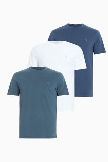 AllSaints White Brace Short Sleeve Crew T-Shirts 3 Pack