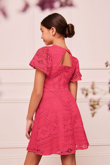 Lipsy girl lace tie belt dress top