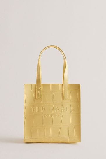 Ted Baker Yellow Small Reptcon Croc Effect Icon Bag
