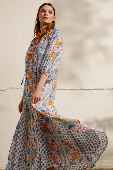 Buy Monsoon Multi 100 Cotton Riviera Godet Dress from Next Saudi Arabia