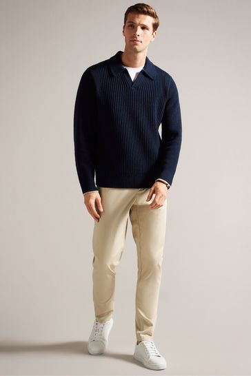 Ted Baker Regular Fit Haybrn Textured Chinos Trousers