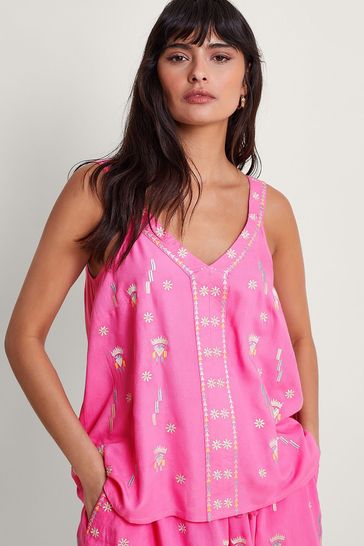 Monsoon Pink Kiran Embroidered Camisole