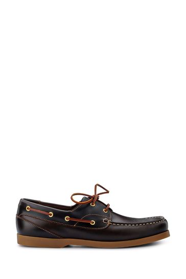 Jones Bootmaker Parsons Leather Boat Brown Shoes