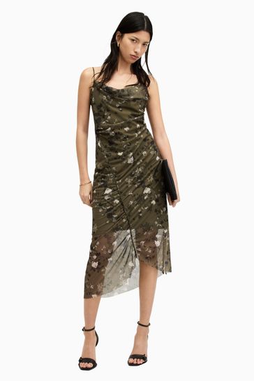 AllSaints Green Ulla Kora Dress