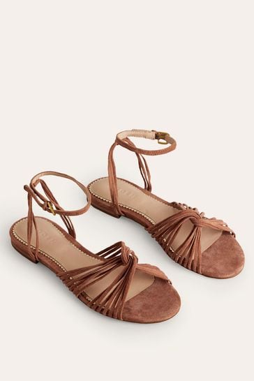 Buy Boden Brown Twist Front Flat Sandals from Next Oman